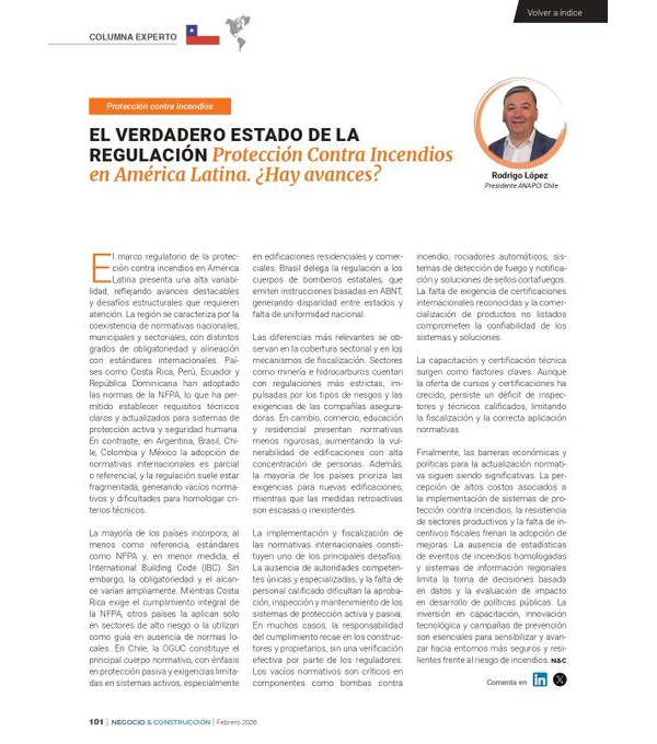 EL VERDADERO ESTADO DE LA REGULACIÓN Protección Contra Incendios en América Latina. ¿Hay avances?